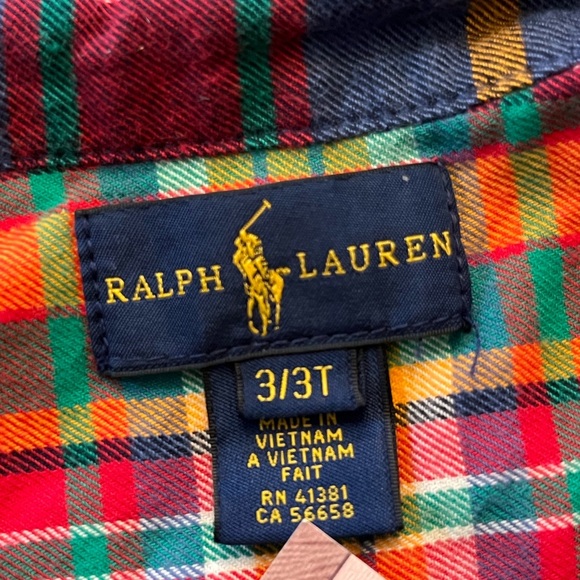 Ralph Lauren Boys Plaid Shirt Button Down Long Sleeve 3/3T - Picture 3 of 7